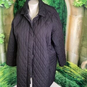 Lands' End Women's Black Quilted Puffer Coat XXXL